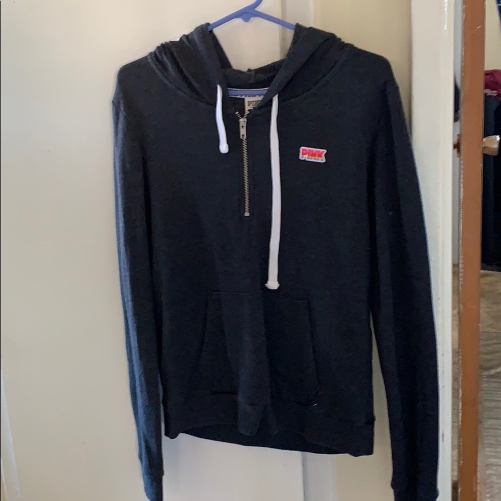 VS Pink Half zip with hoodie Sweater